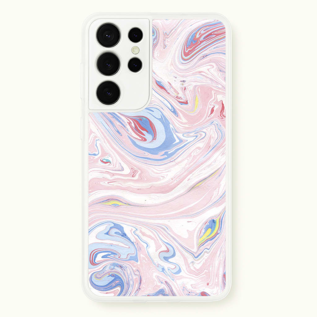 Pink Marble Swirl - Pattern Phone Case for Galaxy S21 Ultra