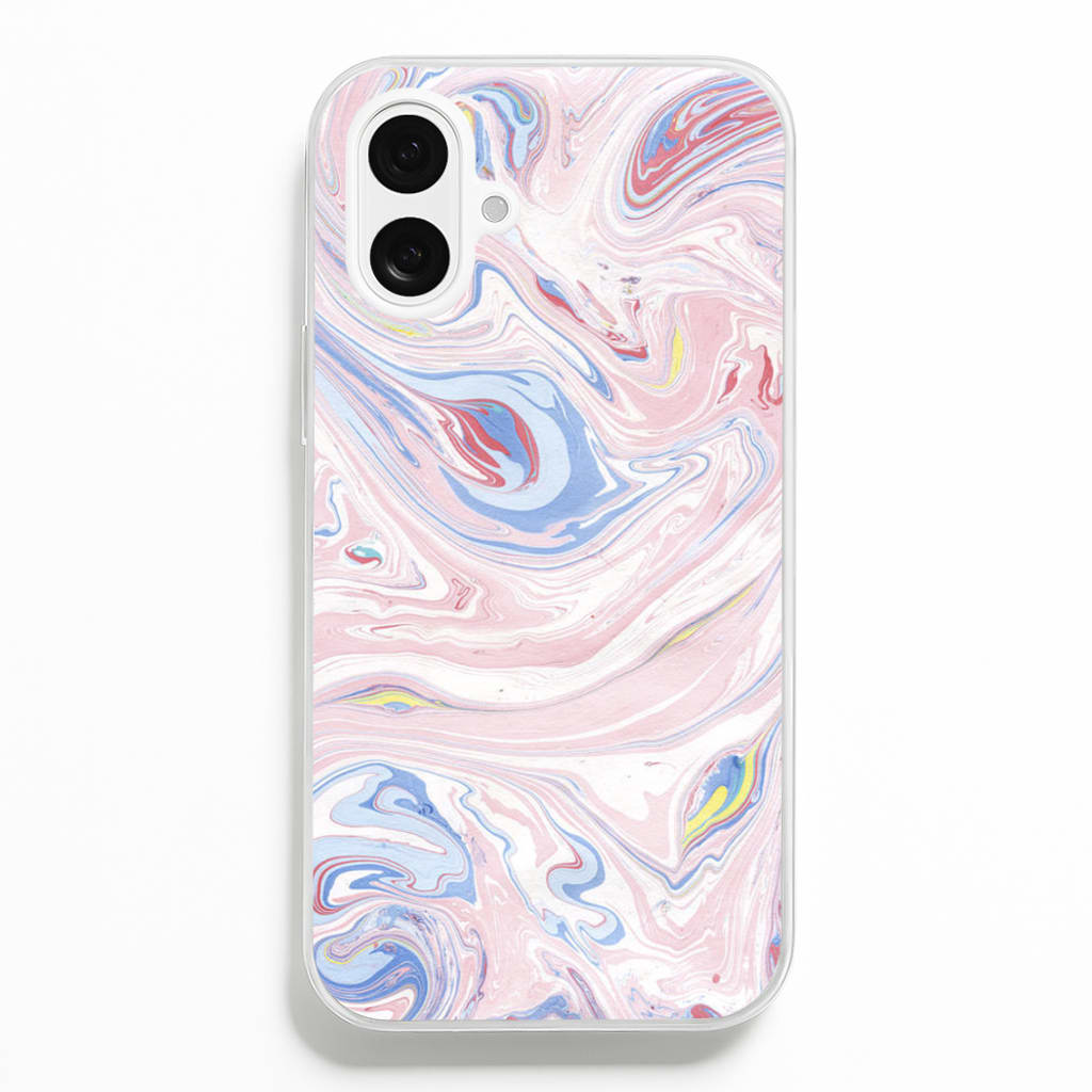 Pink Marble Swirl - Pattern Phone Case for iPhone 16 Plus