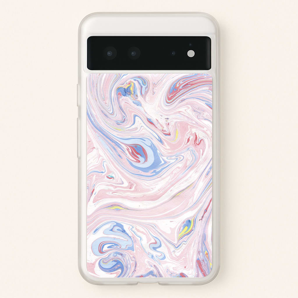 Pink Marble Swirl - Pattern Phone Case for Google Pixel 6