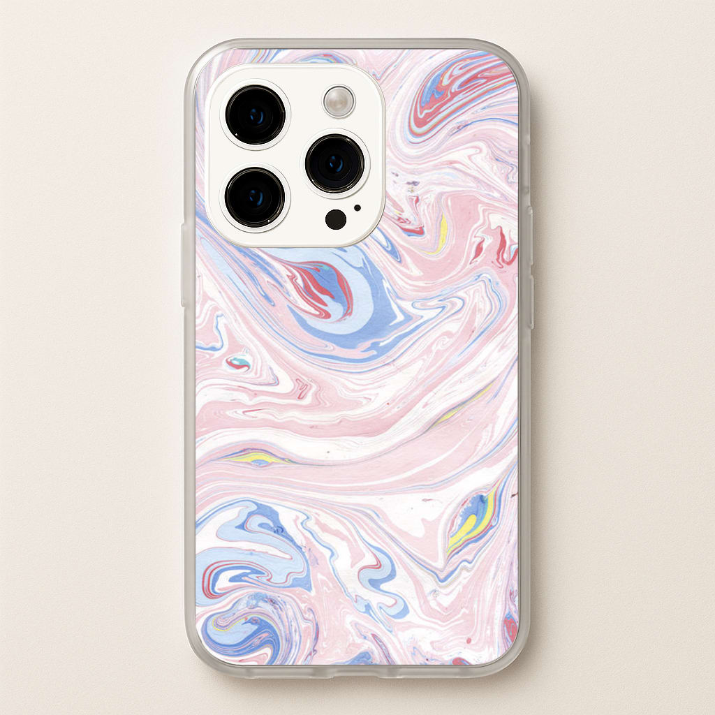 Pink Marble Swirl - Pattern Phone Case for iPhone 15 Pro