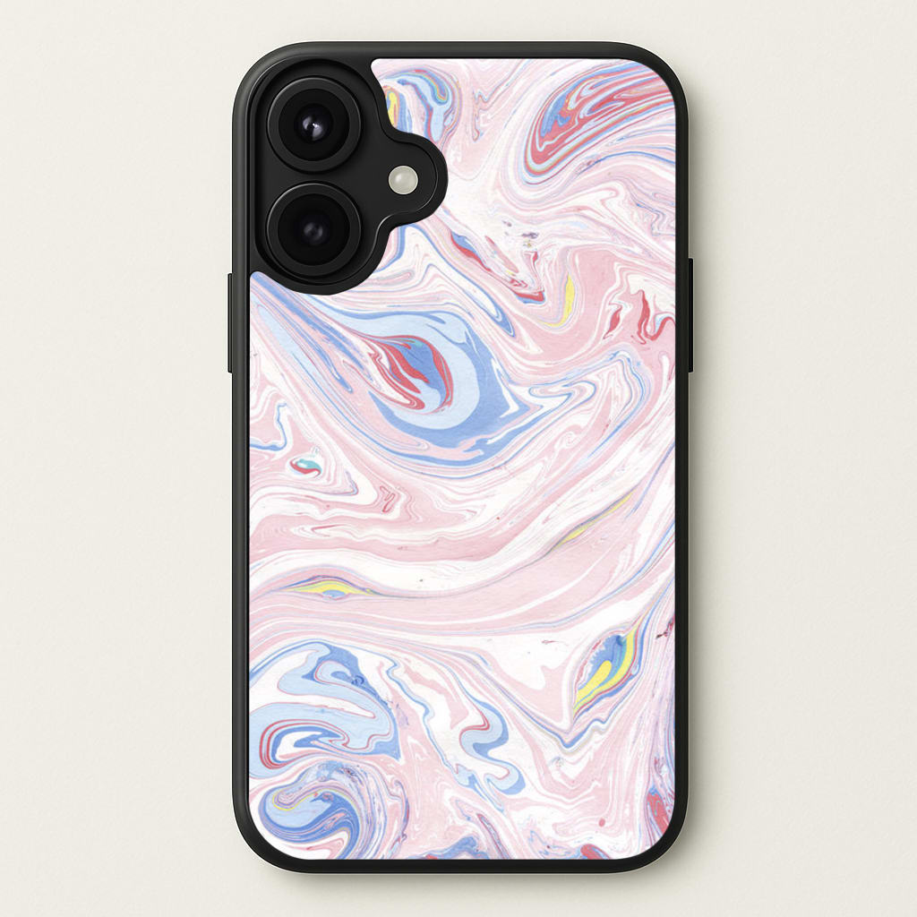 Pink Marble Swirl Phone Case for iPhone 17