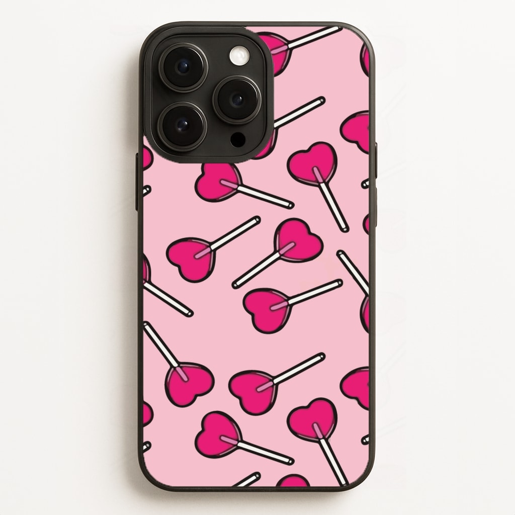 Cherry Heart Lollipops - Pattern Phone Case for iPhone 16 Pro Max