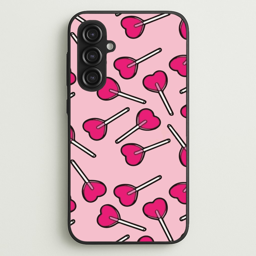 Cherry Heart Lollipops - Pattern Phone Case for Galaxy S23FE