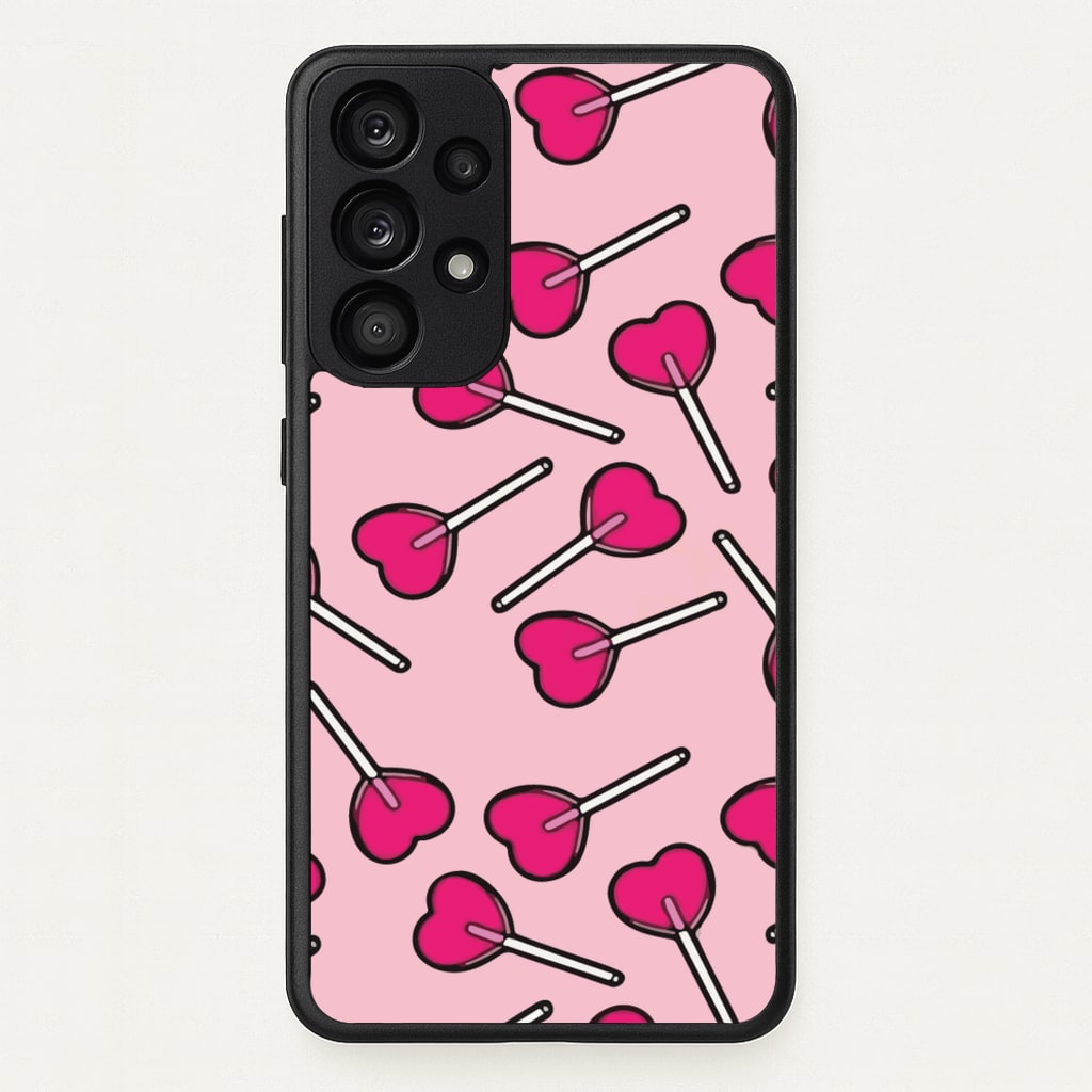 Cherry Heart Lollipops - Pattern Phone Case for Galaxy A53