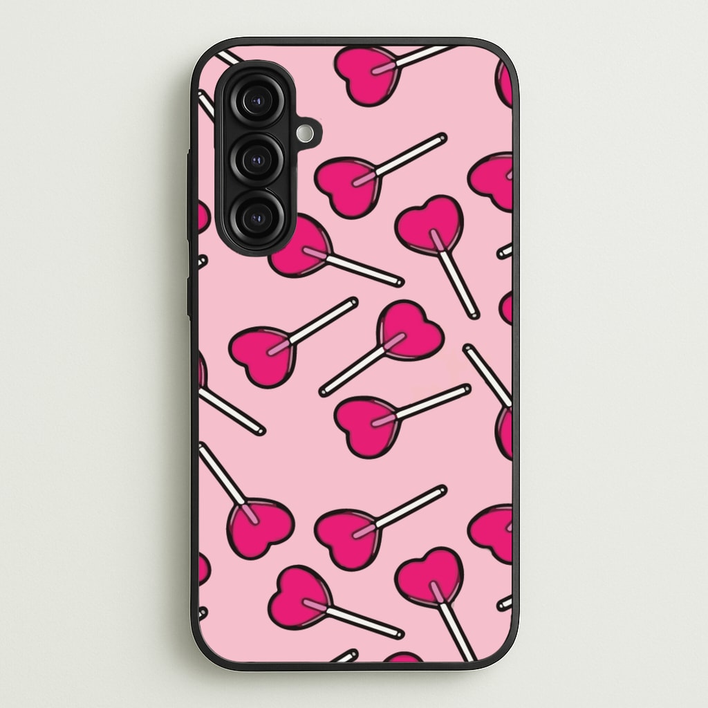 Cherry Heart Lollipops - Pattern Phone Case for Galaxy A16