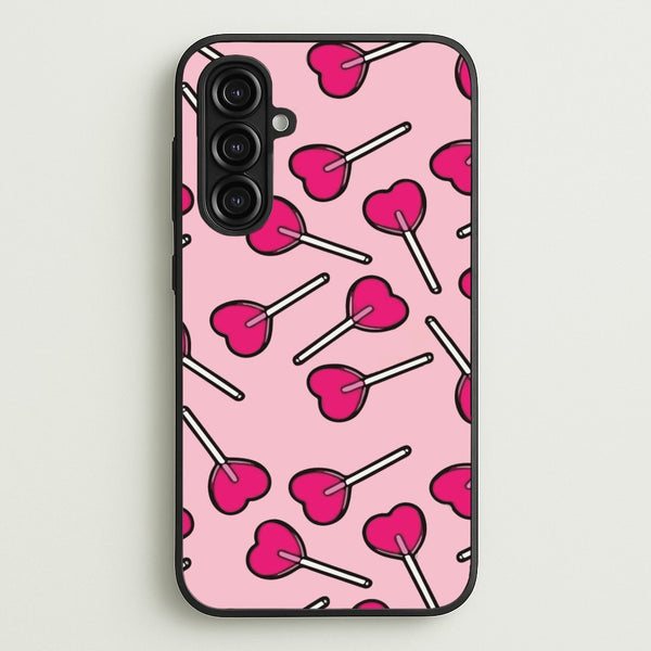 Cherry Heart Lollipops - Pattern Phone Case for Galaxy A16