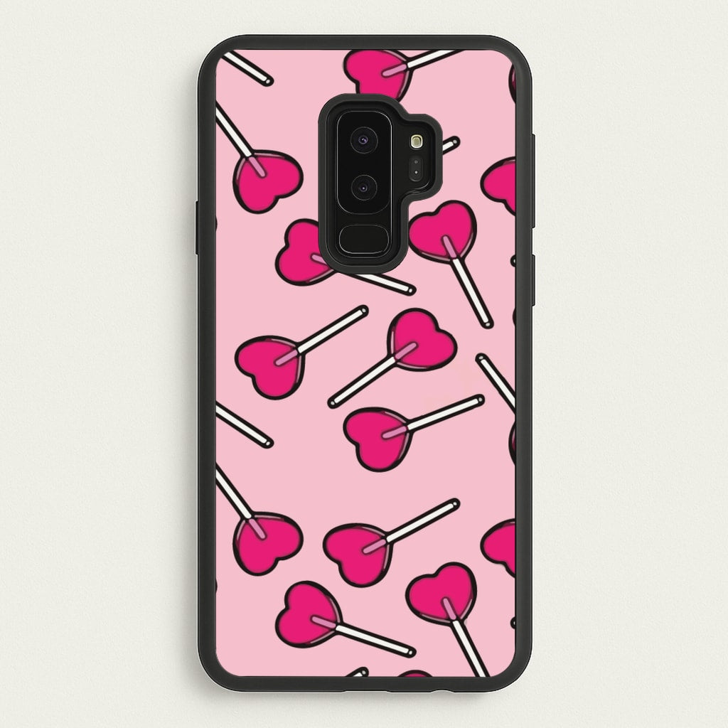 Cherry Heart Lollipops - Pattern Phone Case for Galaxy S9 Plus