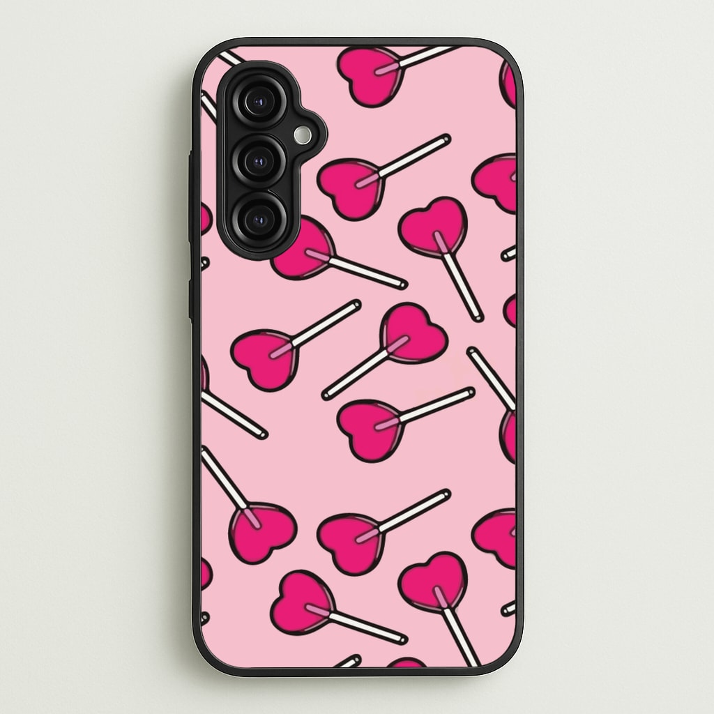Cherry Heart Lollipops - Pattern Phone Case for Galaxy A14
