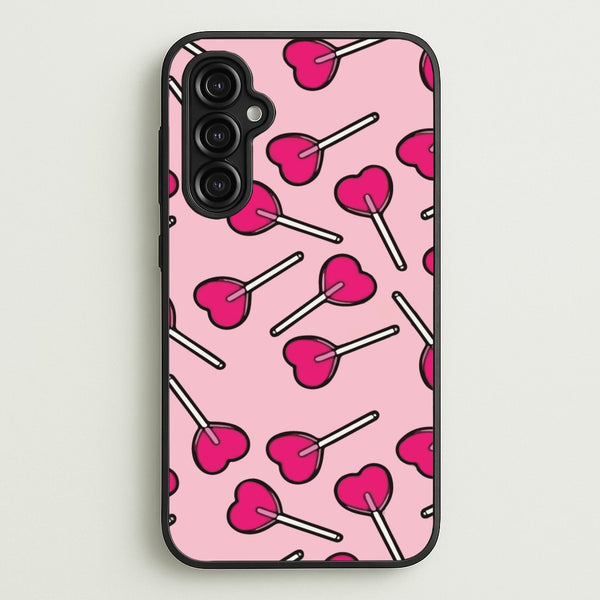 Cherry Heart Lollipops - Pattern Phone Case for Galaxy A14