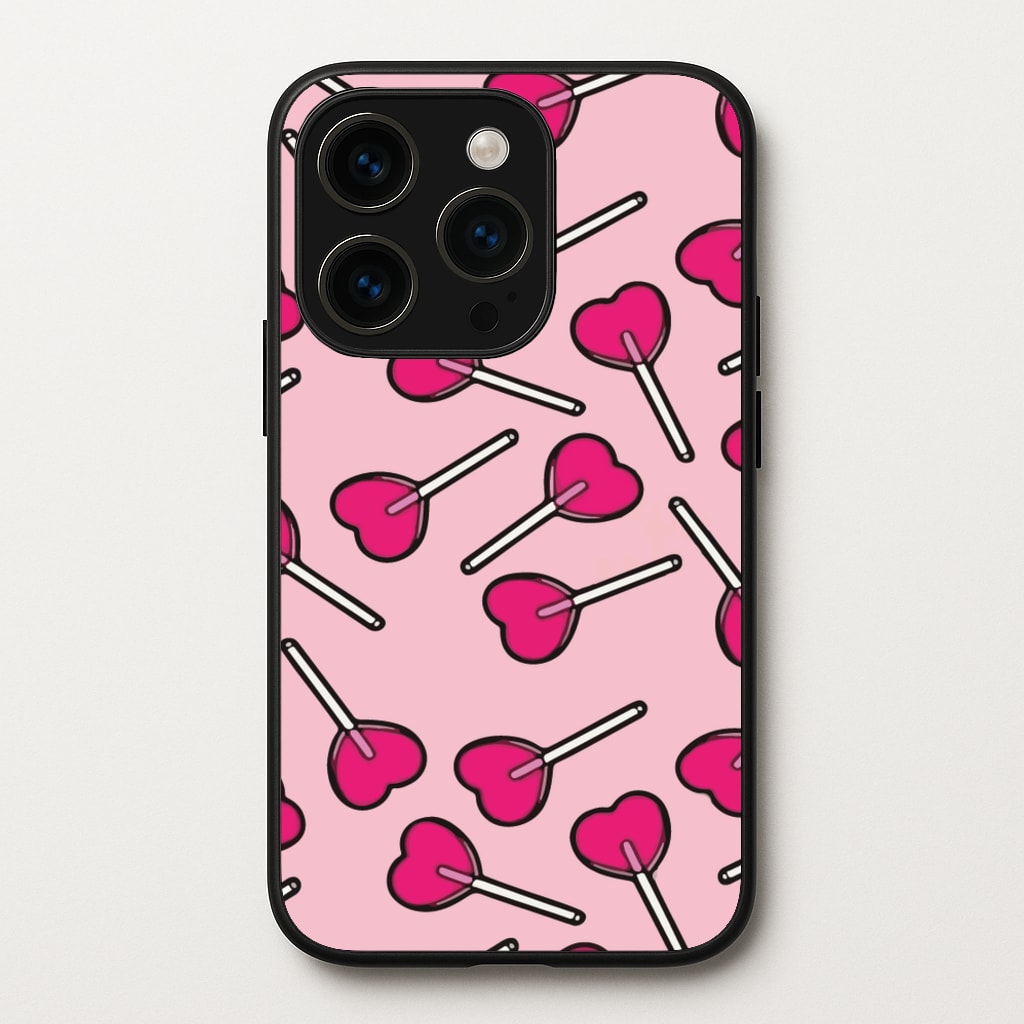 Cherry Heart Lollipops - Pattern Phone Case for iPhone 15 Pro Max