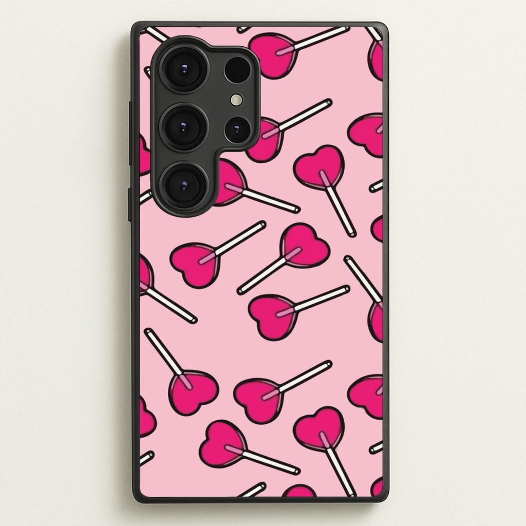 Cherry Heart Lollipops - Pattern Phone Case for Galaxy S25 Ultra