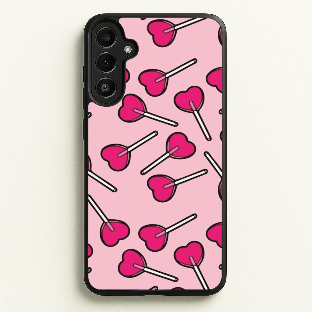 Cherry Heart Lollipops - Pattern Phone Case for Galaxy A34