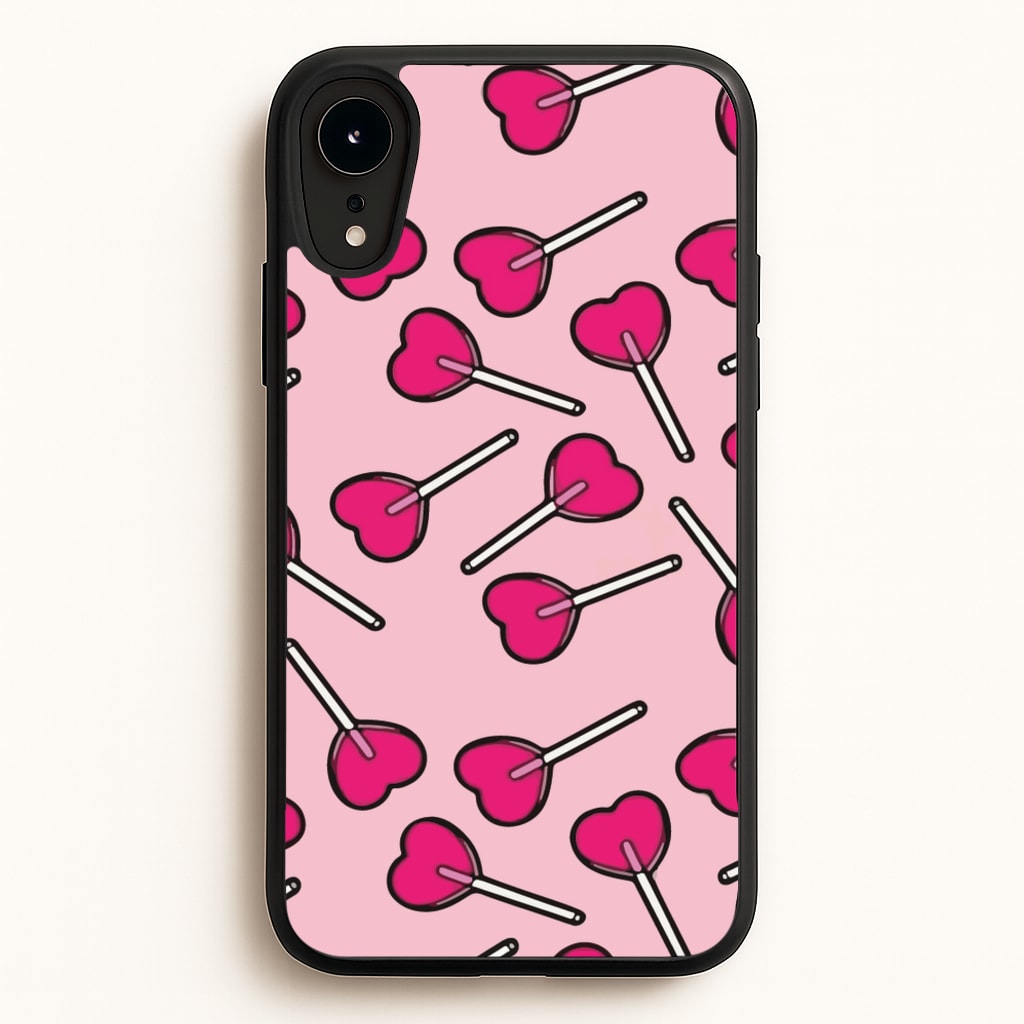 Cherry Heart Lollipops - Pattern Phone Case for iPhone XR