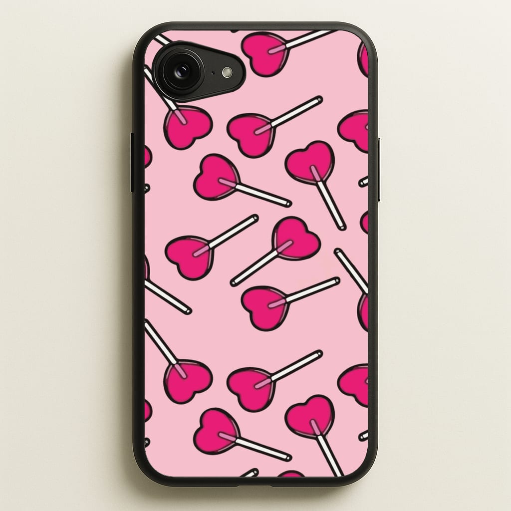 Cherry Heart Lollipops - Pattern Phone Case for iPhone 16e