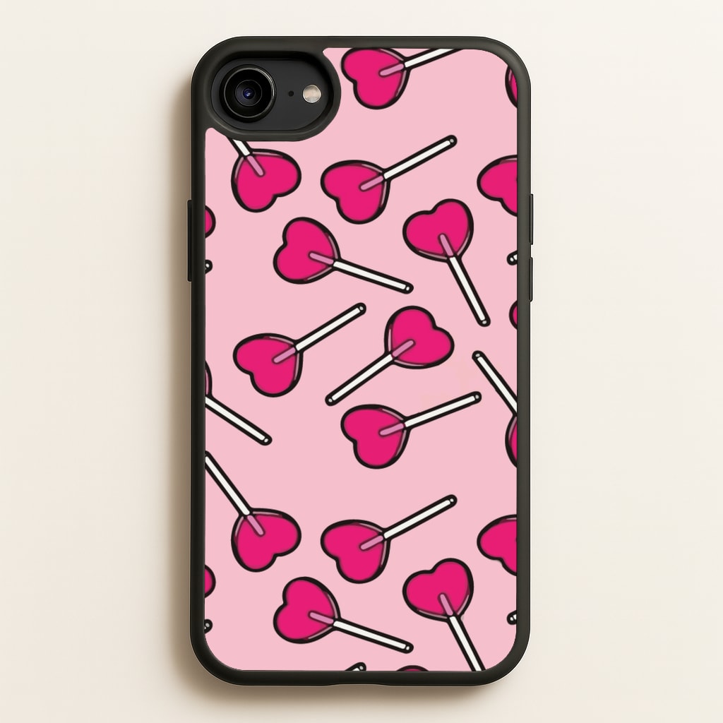 Cherry Heart Lollipops - Pattern Phone Case for iPhone 6 / 7 / 8 / SE