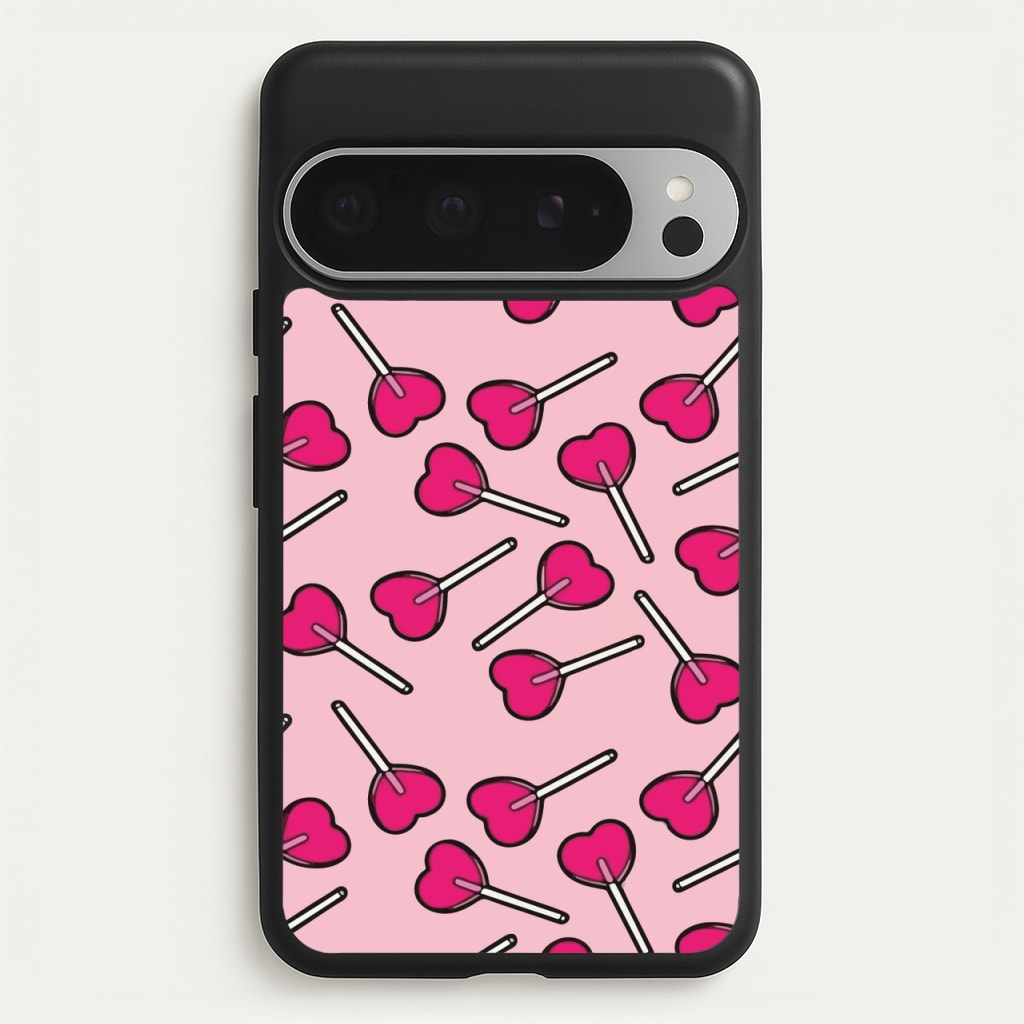 Cherry Heart Lollipops - Pattern Phone Case for Google Pixel 9 Pro XL