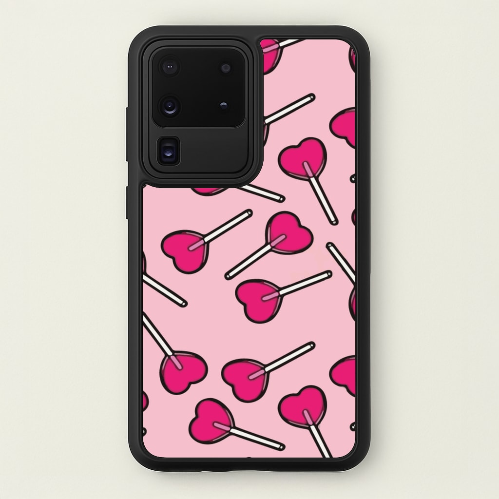 Cherry Heart Lollipops - Pattern Phone Case for Galaxy S20 Ultra