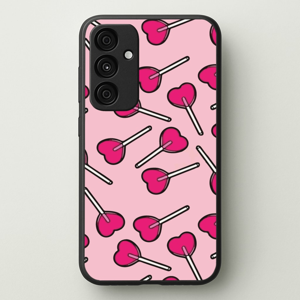 Cherry Heart Lollipops - Pattern Phone Case for Galaxy A35