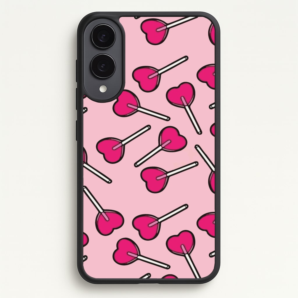 Cherry Heart Lollipops - Pattern Phone Case for Galaxy S25 Edge