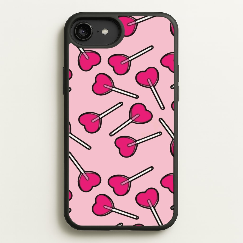 Cherry Heart Lollipops - Pattern Phone Case for iPhone 6 Plus / 7 Plus / 8 Plus