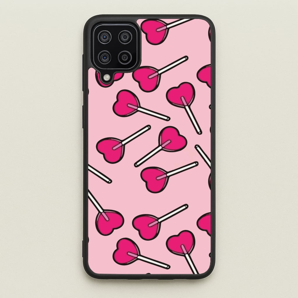 Cherry Heart Lollipops - Pattern Phone Case for Galaxy A12
