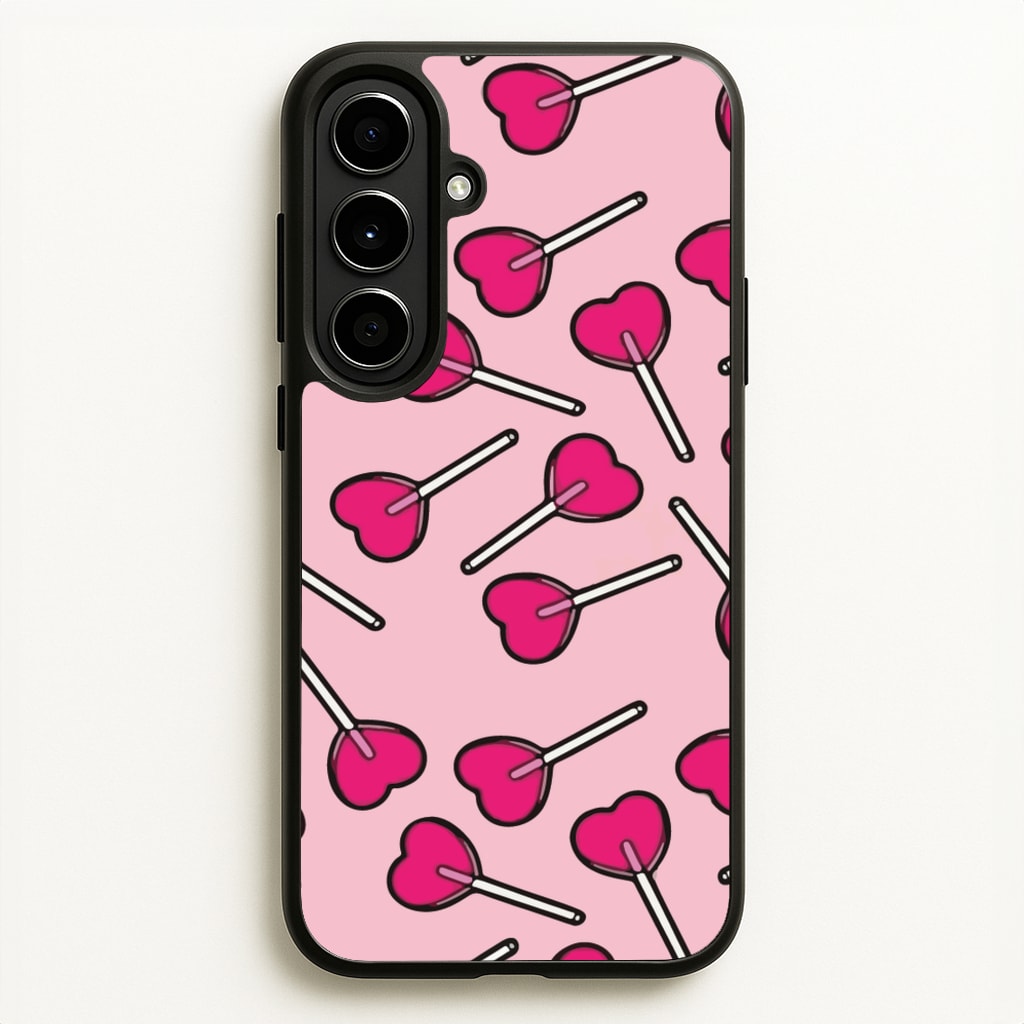 Cherry Heart Lollipops - Pattern Phone Case for Galaxy A56