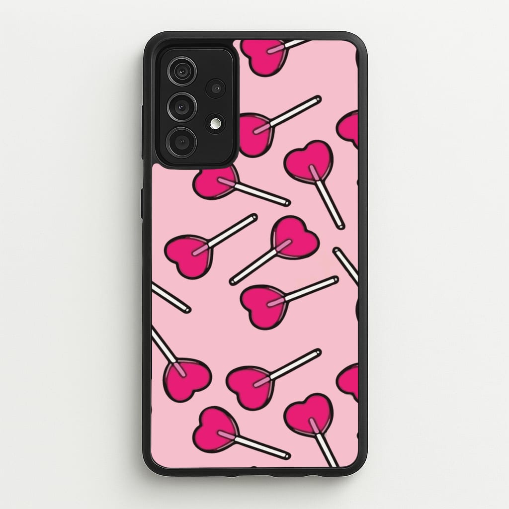 Cherry Heart Lollipops - Pattern Phone Case for Galaxy A52 / A52s