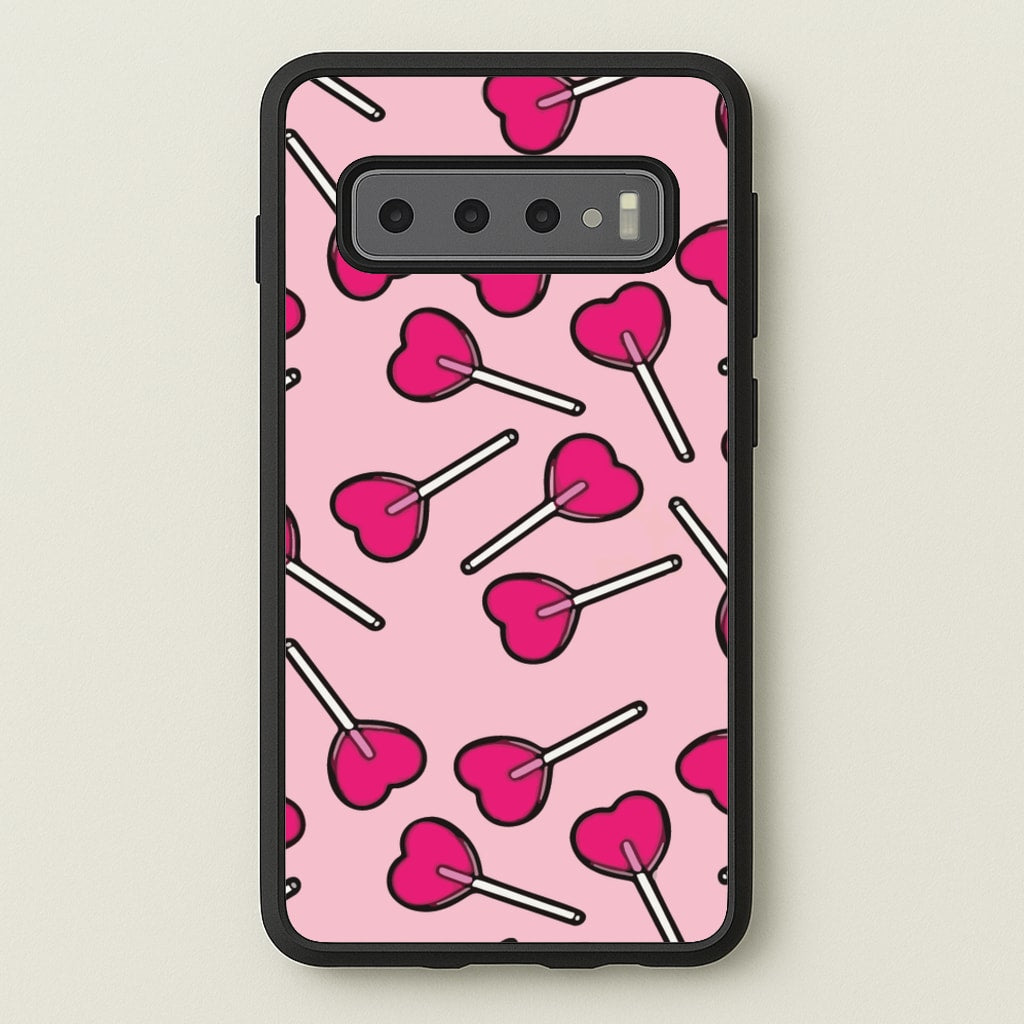 Cherry Heart Lollipops - Pattern Phone Case for Galaxy S10 Plus