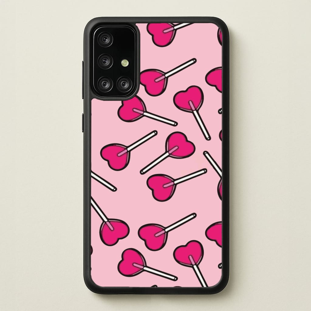 Cherry Heart Lollipops - Pattern Phone Case for Galaxy A71
