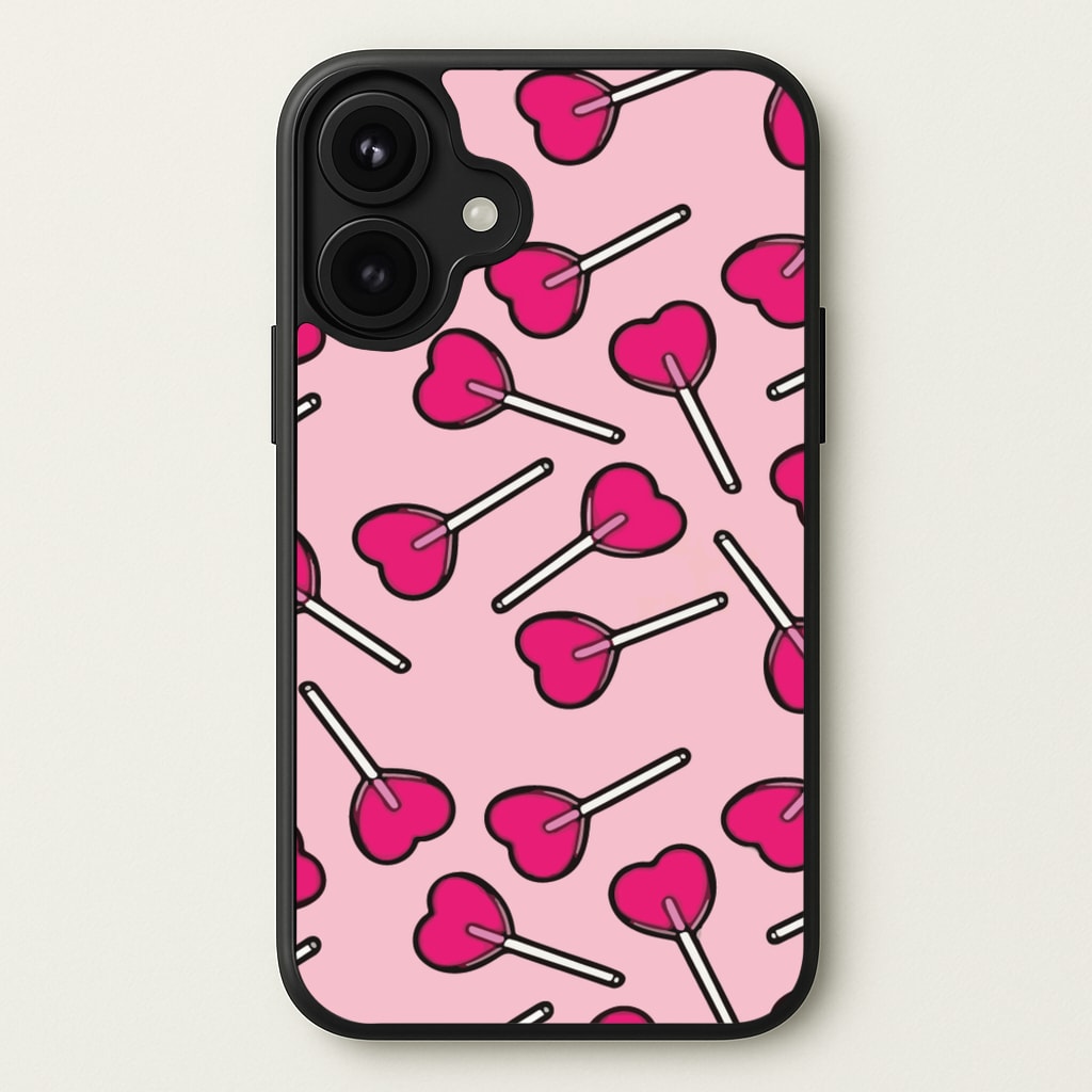 Cherry Heart Lollipops Phone Case for iPhone 17