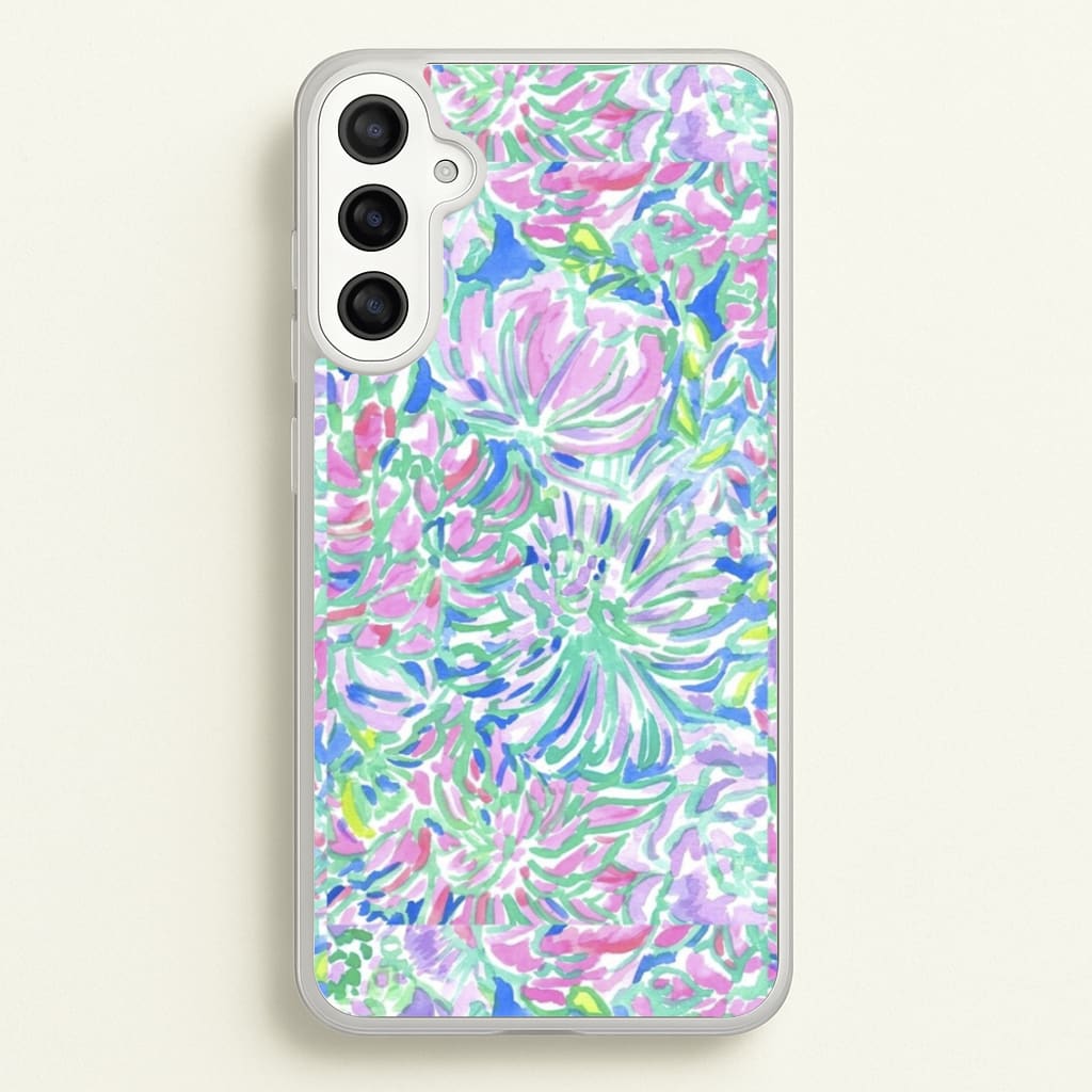 Colourful Floral Painting - Floral Phone Case for Galaxy A34