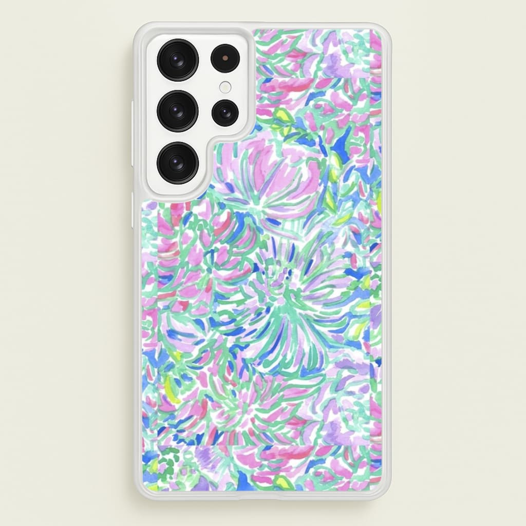 Colourful Floral Painting - Floral Phone Case for Galaxy S22 Ultra