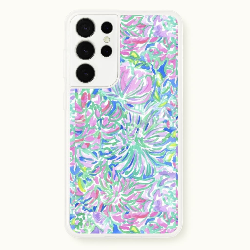 Colourful Floral Painting - Floral Phone Case for Galaxy S21 Ultra