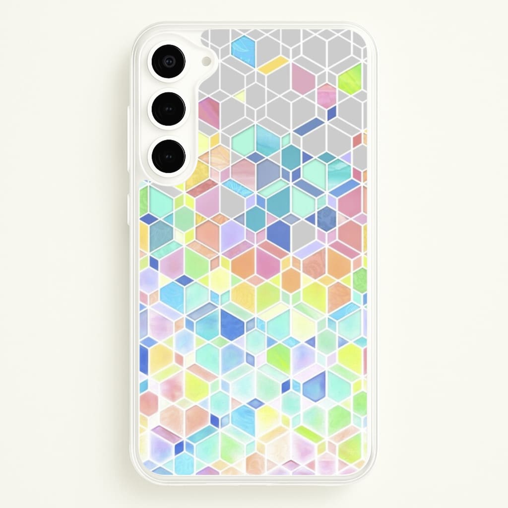 Bright Hexagon Pattern - Pattern Phone Case for Galaxy S23 Plus