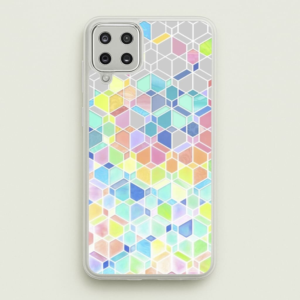 Bright Hexagon Pattern - Pattern Phone Case for Galaxy A12
