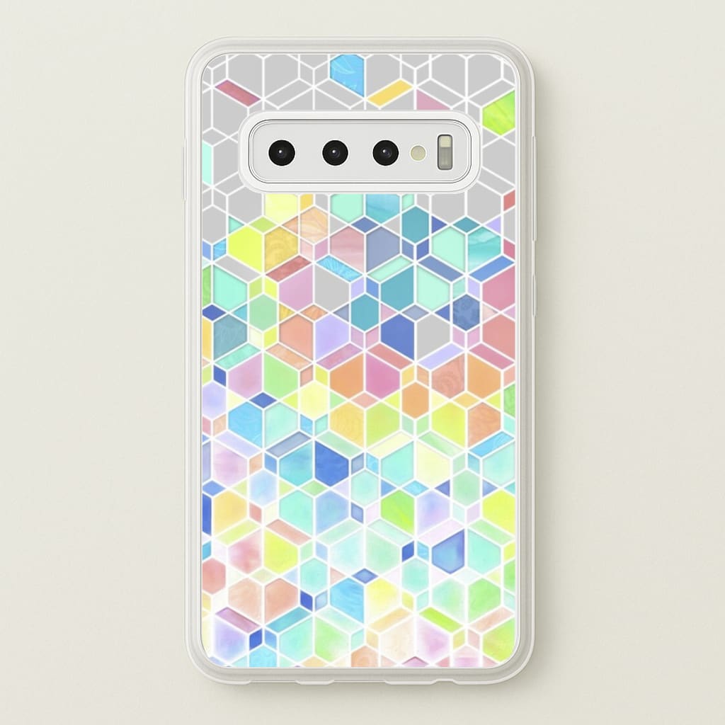 Bright Hexagon Pattern - Pattern Phone Case for Galaxy S10 Plus