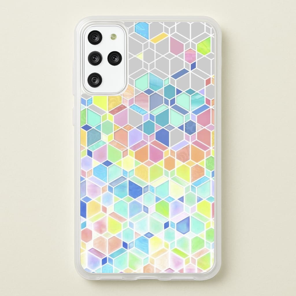 Bright Hexagon Pattern - Pattern Phone Case for Galaxy S20 Plus