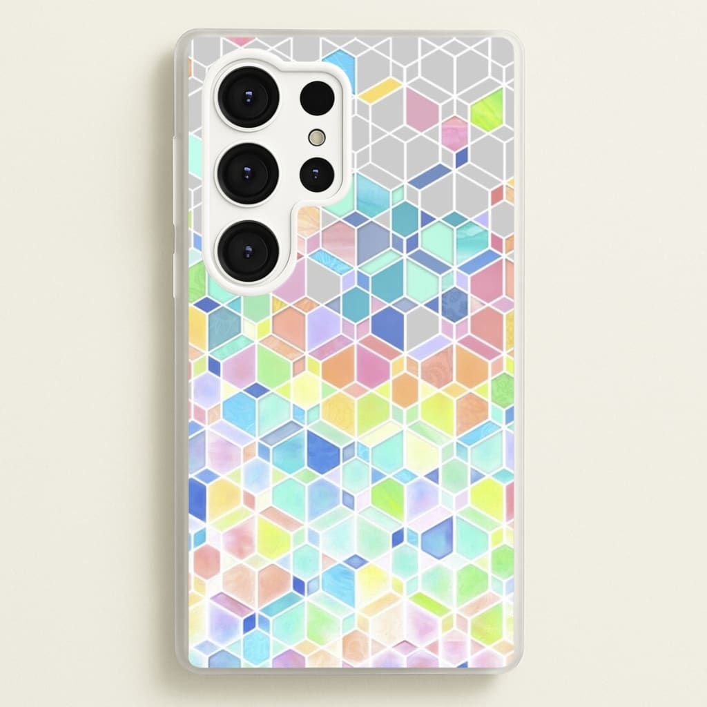 Bright Hexagon Pattern - Pattern Phone Case for Galaxy S25 Ultra