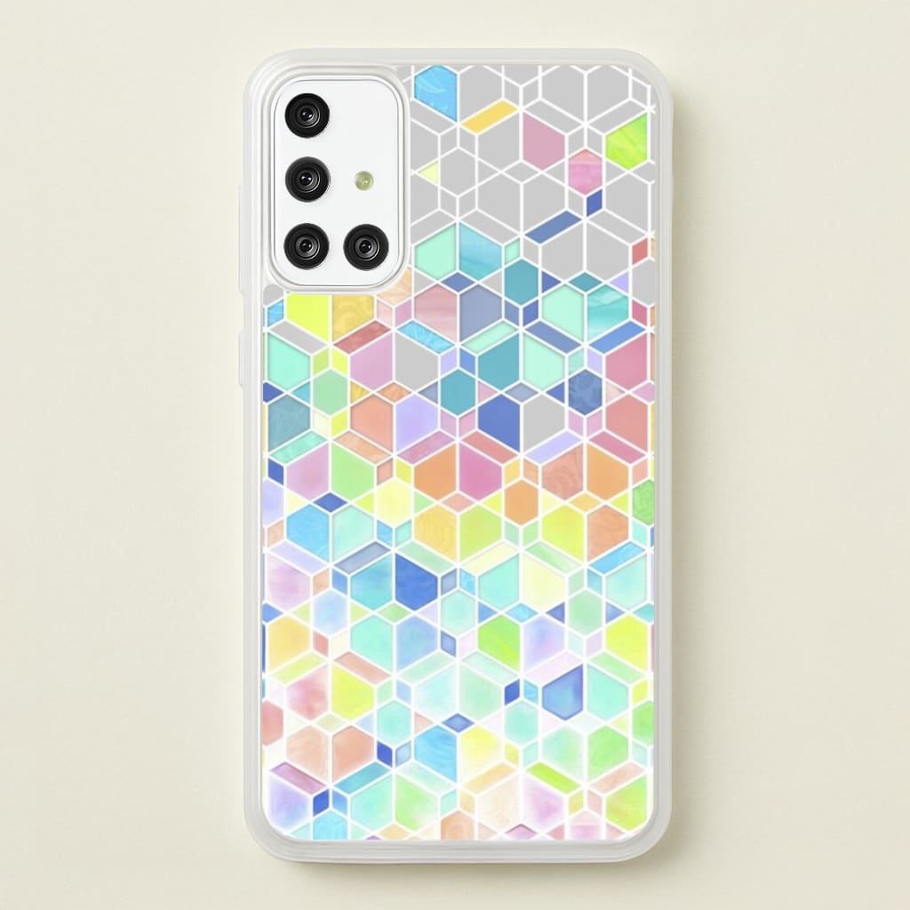 Bright Hexagon Pattern - Pattern Phone Case for Galaxy A71