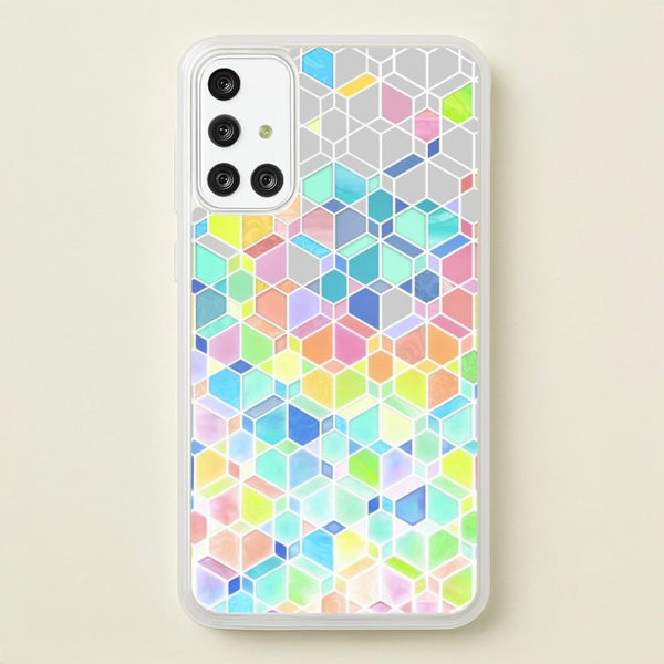 Bright Hexagon Pattern - Pattern Phone Case for Galaxy A71