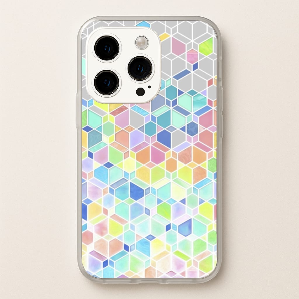 Bright Hexagon Pattern - Pattern Phone Case for iPhone 15 Pro