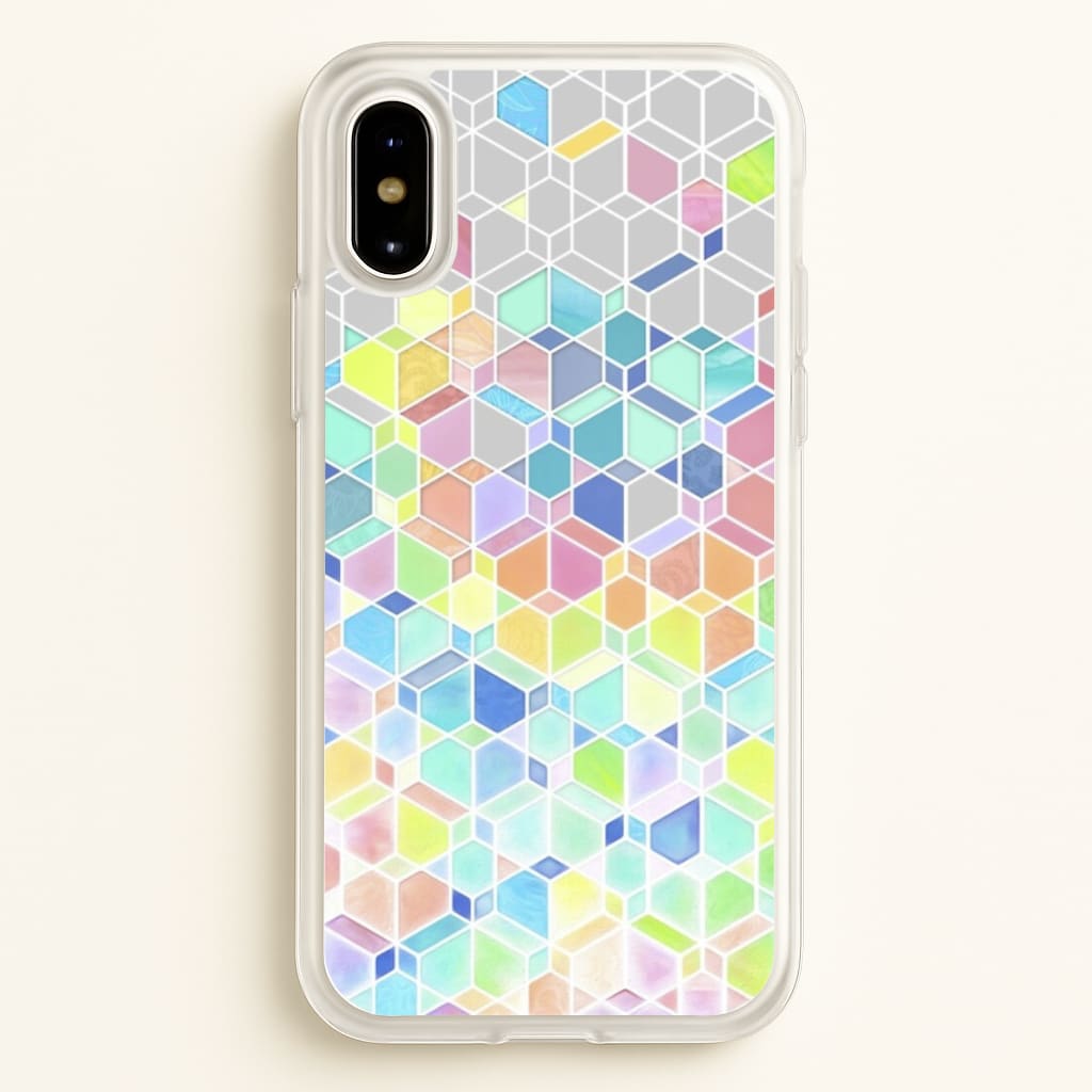 Bright Hexagon Pattern - Pattern Phone Case for iPhone X / XS