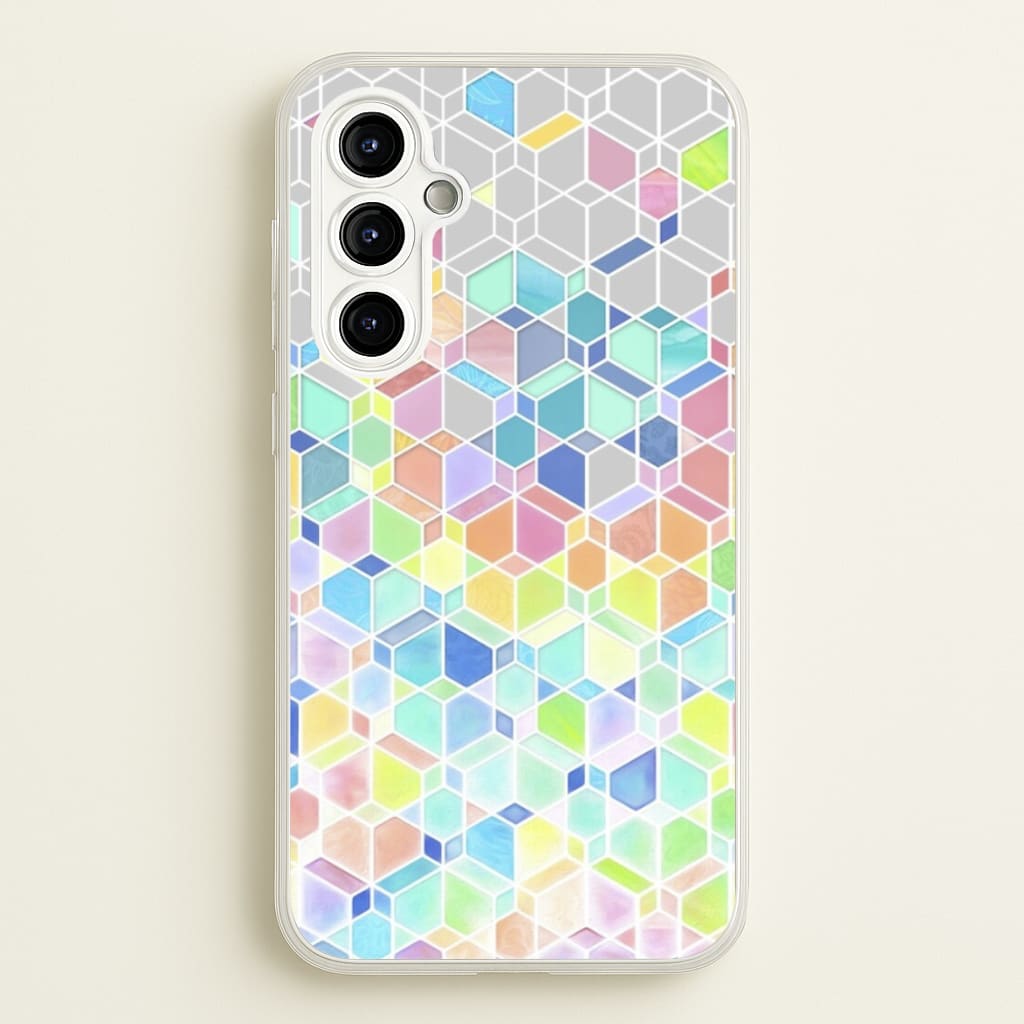 Bright Hexagon Pattern - Pattern Phone Case for Galaxy A54