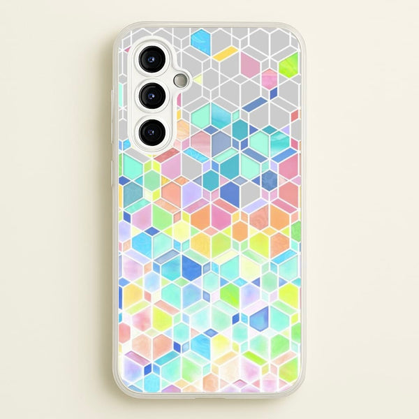 Bright Hexagon Pattern - Pattern Phone Case for Galaxy A54