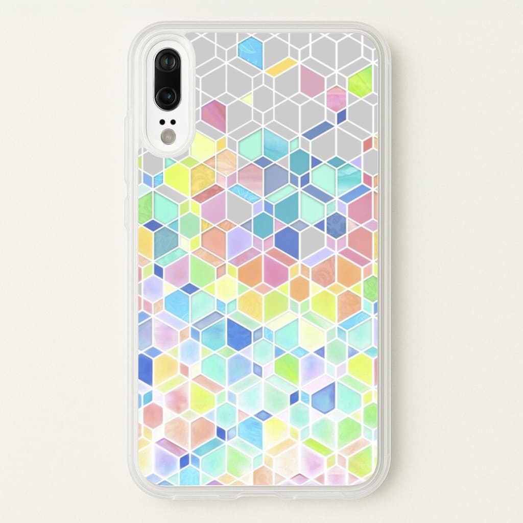 Bright Hexagon Pattern - Pattern Phone Case for Huawei P20