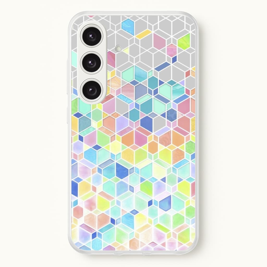 Bright Hexagon Pattern - Pattern Phone Case for Galaxy S24