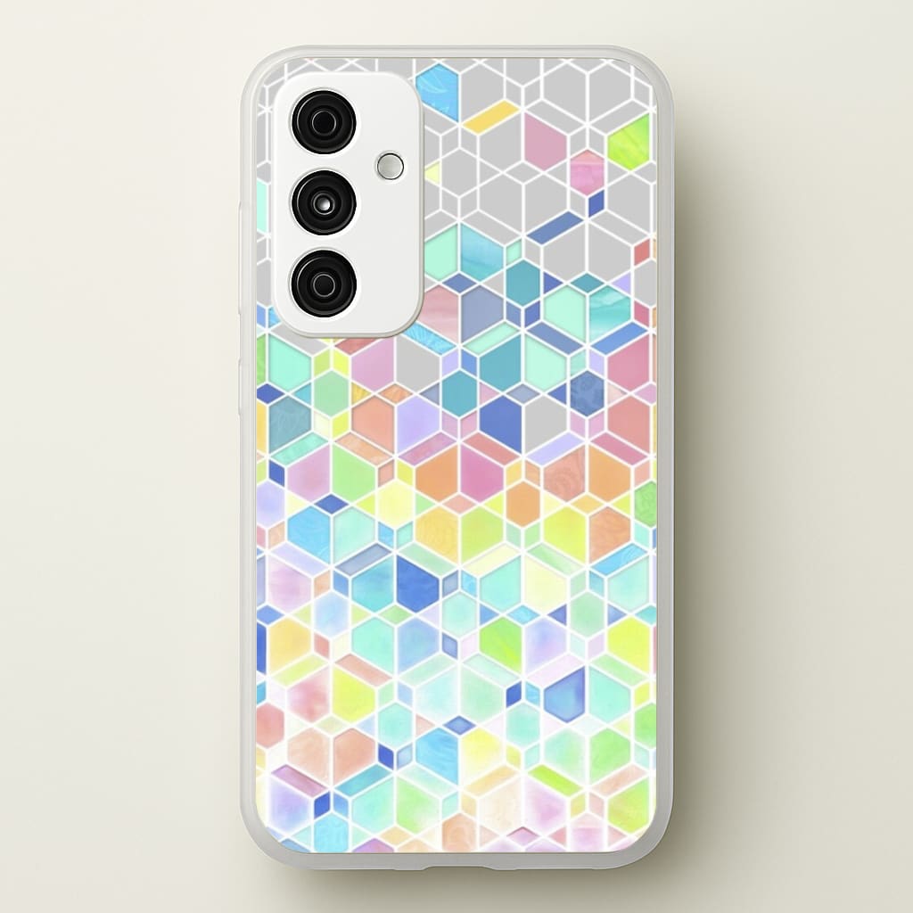 Bright Hexagon Pattern - Pattern Phone Case for Galaxy A55