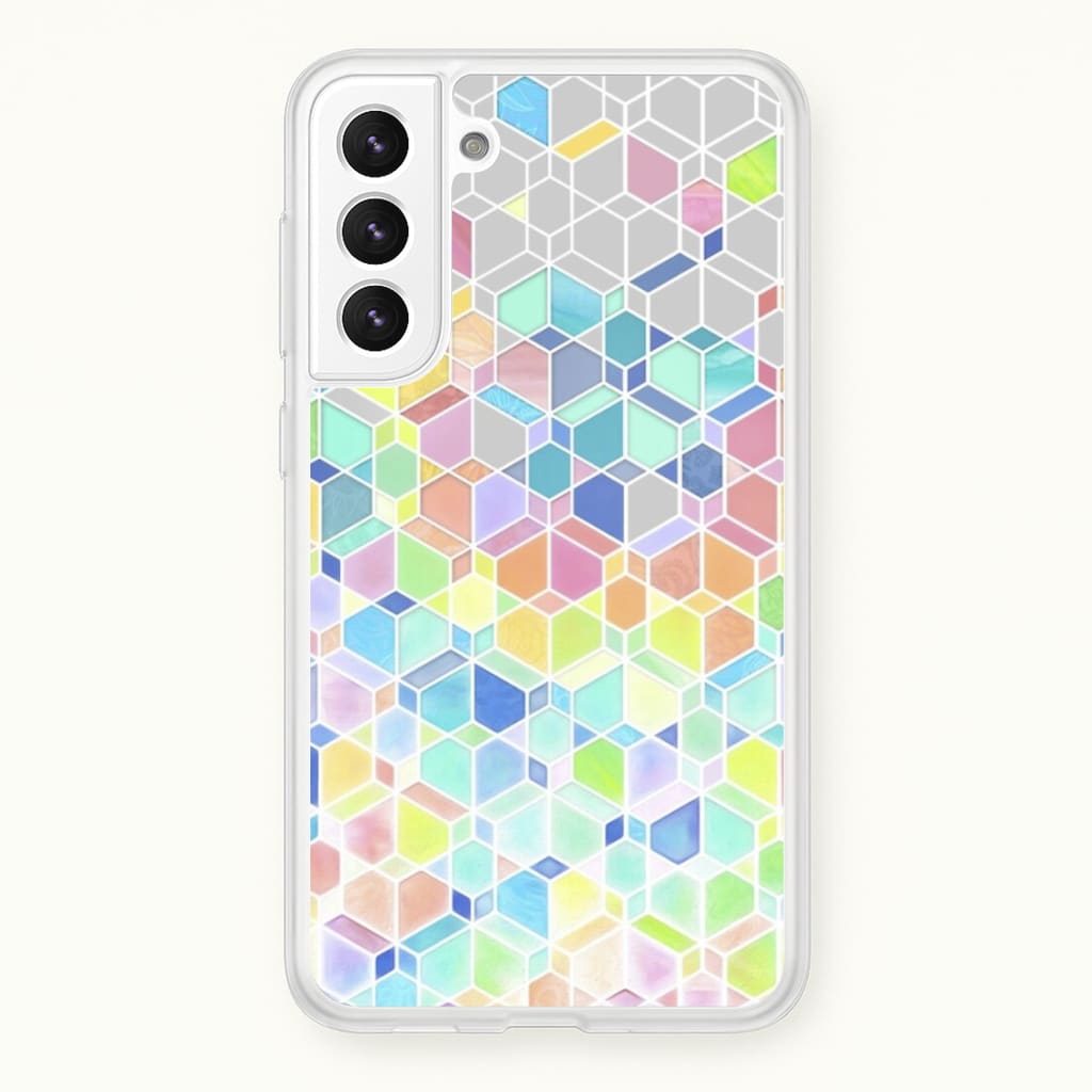 Bright Hexagon Pattern - Pattern Phone Case for Galaxy S22