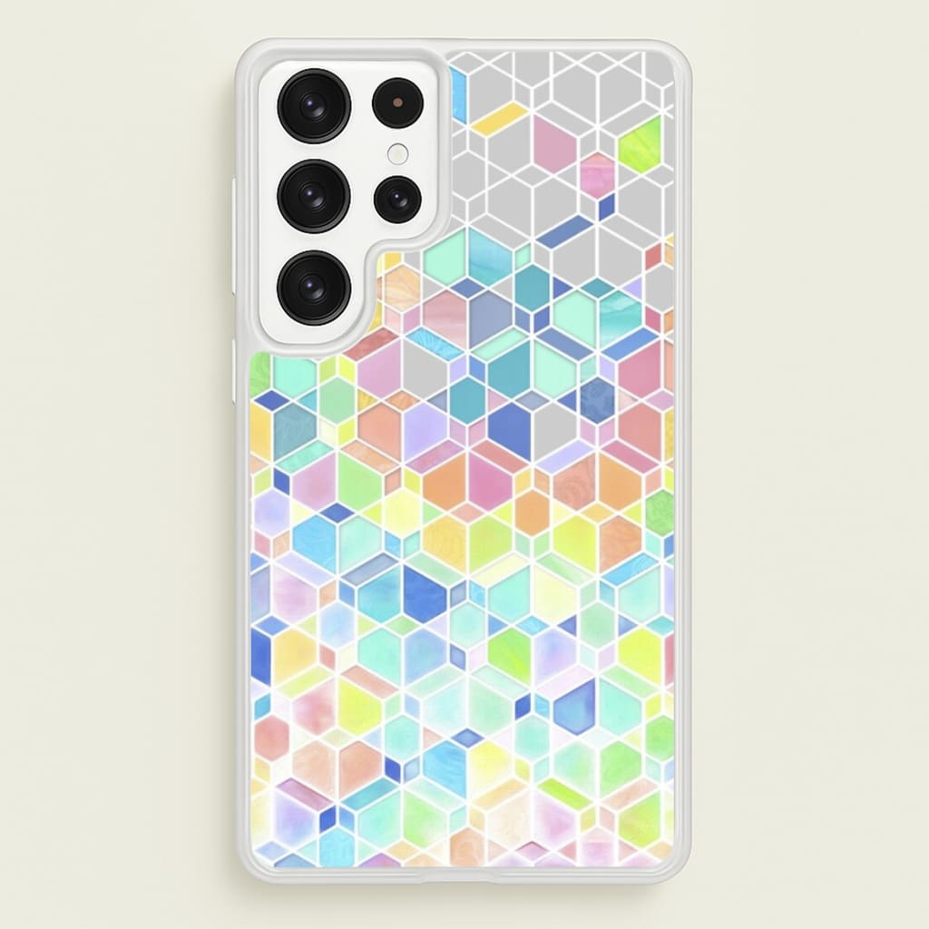 Bright Hexagon Pattern - Pattern Phone Case for Galaxy S22 Ultra