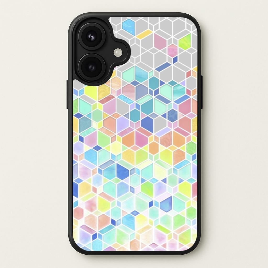 Bright Hexagon Pattern Phone Case for iPhone 17